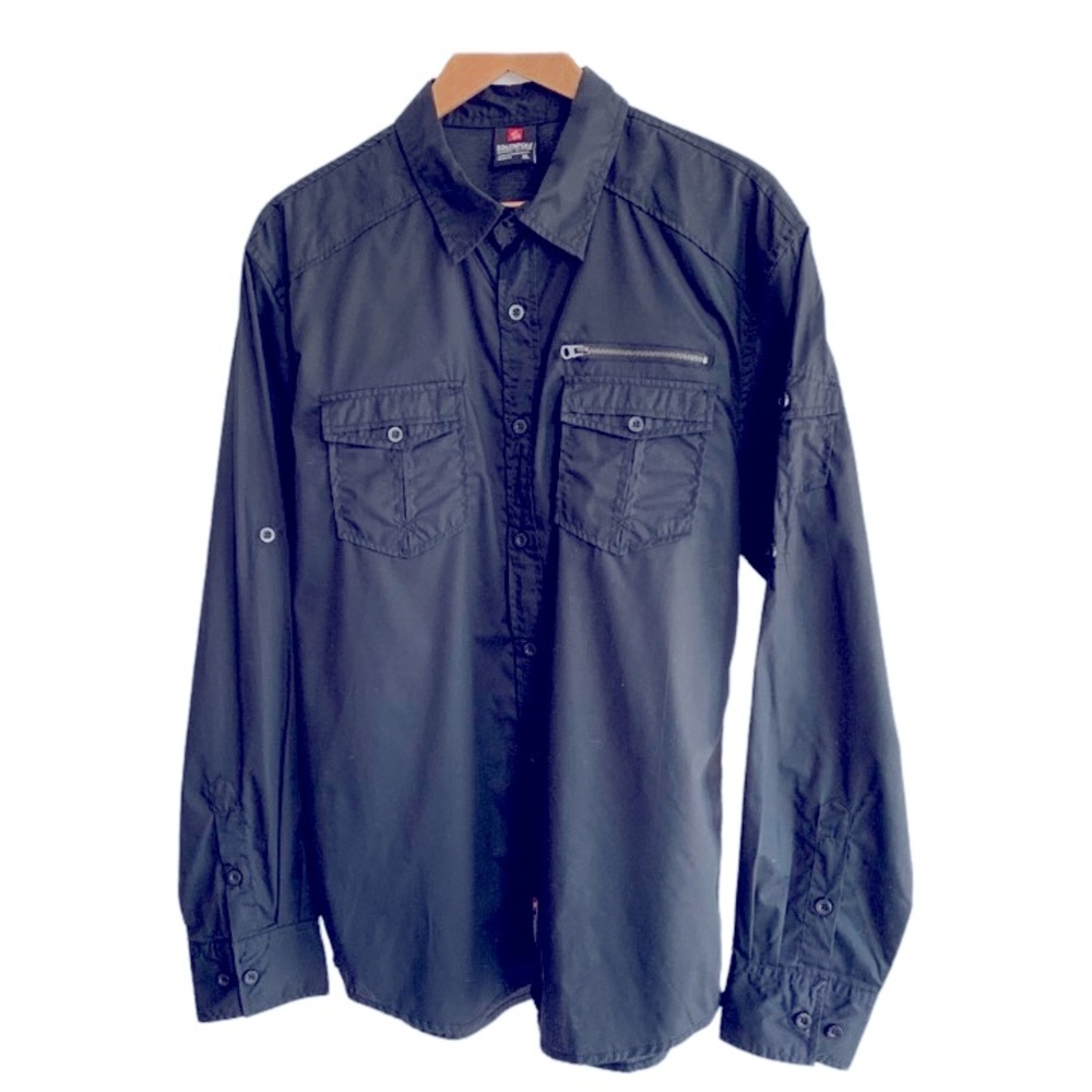 South Pole Mens Black Shirt Sz XL